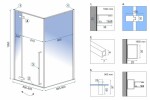 REA/S - Sprchový kout FARGO 90x90 - matný černý s bílou sprchovou vaničkou Savoy KPL-K6318