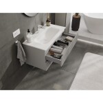 MEXEN/S - Rivel koupelnová skříňka 90 cm s umyvadlem Vela, 2 zásuvky, reliéf , šedá mat/bílá mat 91A20-09047-2-BFF62-W23M01