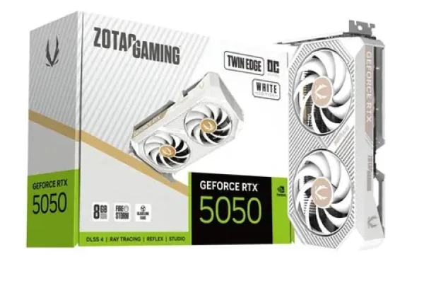 ZOTAC GAMING GeForce RTX 5050 Twin Edge OC W. ED. / 2317-2602GHz / 8192 MB GDDR6 / 128bit / 1x HDMI + 3x DP / 550W (8) (ZT-B50500Q-10M)
