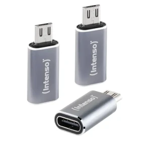 Intenso C480M antracitová / Adaptér USB-C na microUSB / Hliníkové tělo / 3 ks / USB 2.0 (7600213)
