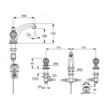 KLUDI - Adlon Umyvadlová baterie s výpustí, 3-otvorová instalace, zlatá 5104345G4