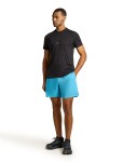 Pánské merino tričko s krátkým rukávem ICEBREAKER Mens 125 Cool-Lite Speed SS Quarter Zip, Black velikost: S