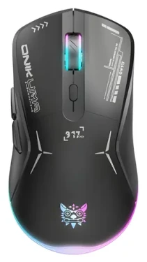 Onikuma CW917 černá / Bezdrátová herní myš / RGB podsvícení / USB-C / 5 úrovní DPI (800-2800) (CW917 2.4G+Wired Bla)