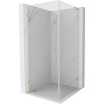 MEXEN/S - Lunar-B L sprchový kout dveře křídlové levá 70 x 70, transparent, zlato kartáčovaná 832L-070-070-55-00-L