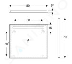 GEBERIT - Option Zrcadlo s LED osvětlením, 80x70 cm, hliník 502.807.00.1