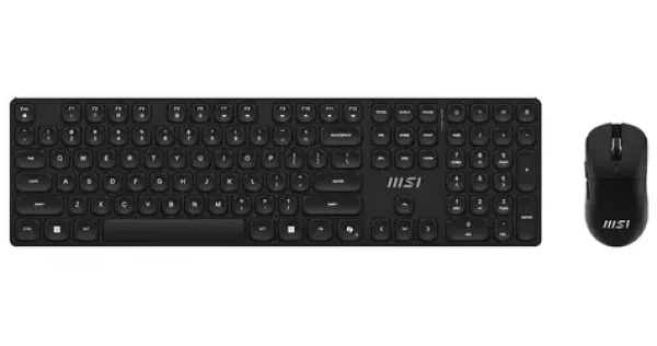MSI FORGE K210 černá / Bezdrátová sada klávesnice a myši / bezdrátová / dobíjecí / USB / CZ+SK layout (S11-43CS208-Y92)
