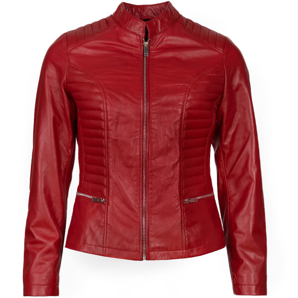 Dámská Kožená Bunda Jewel Brixton Červená Velikost: M