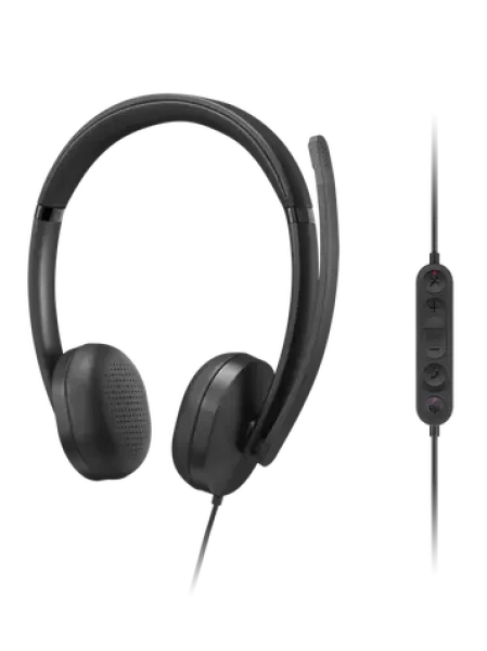 Lenovo VoIP Headset 5000 černá / Drátová sluchátka / mikrofon / USB-C / stereo (4XD1R88995)