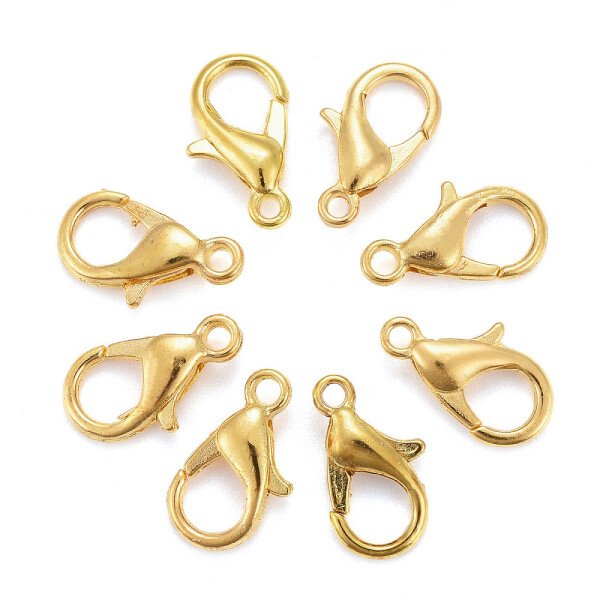 Karabinka - zlatá - nickel-free - 12 x 6 mm - 1 ks