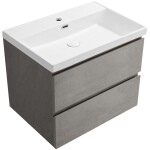 CERANO - Koupelnová skříňka Carole - keramické umyvadlo Viano - betonově šedá - 60,9x62,5x46,5 CER-250506