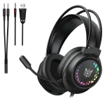 ONIKUMA X92 černá / Herní sluchátka / USB / jack 3,5 mm / RGB / mikrofon (X92 Black)