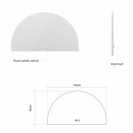 Erga Kori, půlkruhové LED zrcadlo 80x140cm, 3105 lm, 3 barvy světla, ERG-V01-KORI-8014-CL