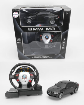 Mamido Autíčko na dálkové BMW M3 1:18 s volantovým ovládáním černé
