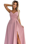 299-16 CHIARA elegantní maxi dlouhé šaty bez ramínek - BRUCE ROSE M