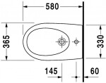 DURAVIT - Architec Závěsný bidet 365x580 mm, bílá 2531150000