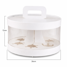 Cake star Plastový kulatý box na cupcakes bílý 1 patro s úchytem (na 6ks)