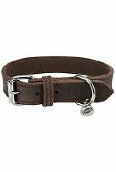 Obojek kožený Rustic M-L 42-48cm/25mm tm.hnědý TR