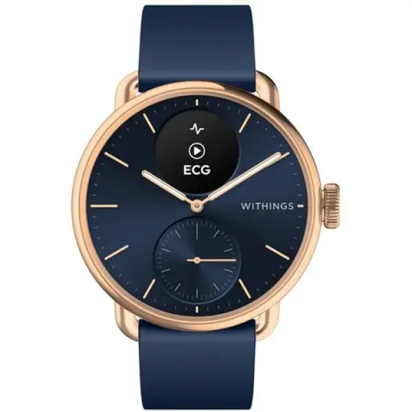 Withings Scanwatch 2 38mm modrá / Chytré hodinky / OLED 0.63" / 5ATM / GPS / BT / výdrž až 30 dní (HWA10-model 6-All-In)
