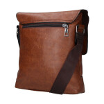 Jednoduchá koženková crossbody taška Enzo, tmavě hnědá