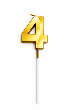 Dortová svíčka zlatá č.4