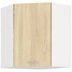 Horní rohová skříňka Sára 58x58 GN-72 1F Barva korpusu: Bílá, Barva dvířek: Dub Sonoma