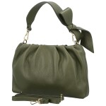 Módní dámská kožená kabelka do ruky Antini, tmavě zelená