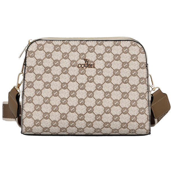 Stylová dámská koženková crossbody Maria, tmavě béžová