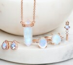 Emporial náhrdelník 14k zlato vermeil DR10001N-ROSEGOLD-MOONSTONE-ZIRCON