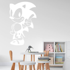 Samolepka Ježek Sonic Barva: bílá, Velikost: 80 x 49 cm