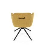 Židle jídelní a konferenční, žlutá látka, černé kovové nohy, otočný mechanismus