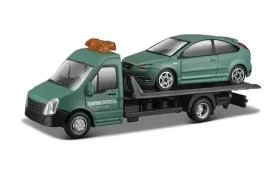 Bburago STREET FIRE Přepravní vozidlo Flatbed Transport + Ford Focus S 1:43