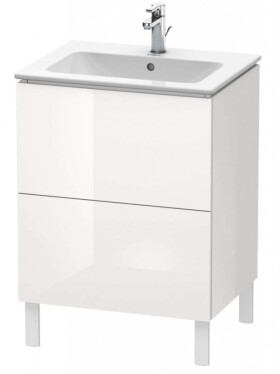 DURAVIT - L-Cube Umyvadlová skříňka 86x62x48 cm, 2 zásuvky, lesklá bílá LC662502222