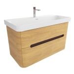 Koupelnová skříňka s umyvadlem SAT Fusion 97,5x53x45 cm dub medový mat SATFUSION2100DMMWB SATFUSION2100DMMWB