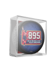 Inglasco / Sherwood Puk Washington Capitals NHL Alex Ovechkin 895 All-Time Goals Leader Collectors Souvenir Red Puck- In Cube Blue