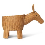 Ferm LIVING Úložný ratanový koš Donkey Braided Natural, přírodní barva, proutí