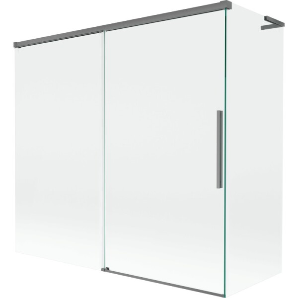 MEXEN/S - Rox L vanová zástěna 2-křídlová posuvná 170 + 75 x 150, transparent, grafit metal 8C9L-170-075-95-00