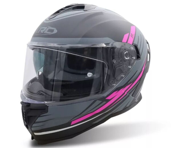 Helma na motorku Xrc Loomis blk/grey/light grey/pink - XS / šedá