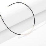 Choker náhrdelník Estrella, sladkovodní perla, spinel, Černá 35 cm + 5 cm (prodloužení)