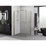 MEXEN/S - Exo sprchový kout dveře křídlové 70 x 95, transparent, zlato 817-070-095-50-00