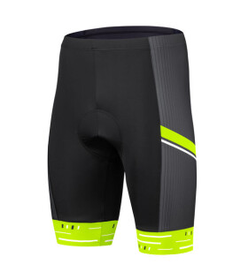 Pánské cyklistické kraťasy ETAPE RACING 2.0, černá/žlutá fluo (protiskluzové silikonové zakončení, velikost L)