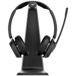 EPOS Impact 1061 ANC Počítače Sluchátka On Ear Bluetooth® stereo černá Potlačení hluku headset, vč. nabíjecí a dokovací stanice