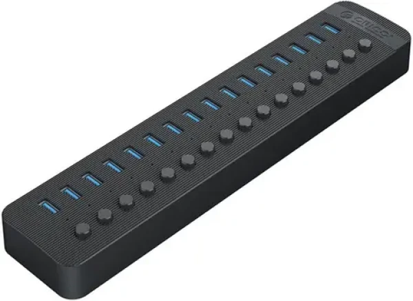 Orico USB Hub 16x USB-A černá / USB hub / 5 Gbps / BC 1.2 / 78 W (CT2U3-16AB-EU-BK-BP)