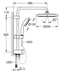 GROHE - Vitalio Start Sprchový set bez baterie, s přepínačem, matná černá 266802430