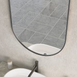 Erga Oval, oválné zrcadlo 60x90cm, černý rám, ERG-V01-OVAL-6090-BK