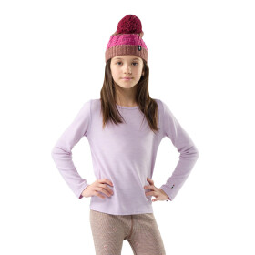 Dětské merino triko dlouhý rukáv SMARTWOOL Kids' Classic Thermal Merino Base Layer, Lavender Sky Heather velikost: L