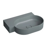 OMNIRES - OVO M+ umyvadlo na desku/závěsné - levé, 64 x 44 cm, ash grey mat; OVO645UWLAG