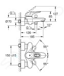 GROHE - Eurostyle Páková vanová baterie, chrom 33591003