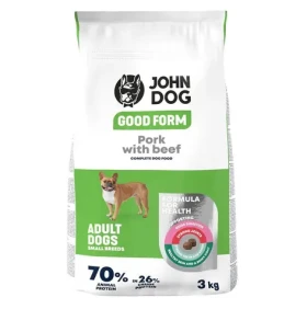 JOHN DOG Good Form Small Breeds / Granule pro dospělé psy / vepřové s hovězím / malá plemena 5–10 kg / 3 kg