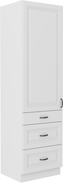 Vysoká potravinová skříňka Stilo 60 DKS-210 3S 1F - Premium Box Barva korpusu: Bílá, Barva dvířek: Bílá