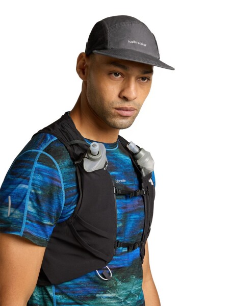 Unisex merino kšiltovka ICEBREAKER Shell+ Cotton Windb 5 Panel Cap, Obsidian/Black univerzální